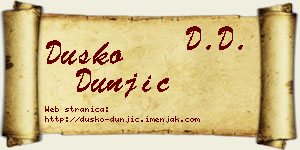 Duško Dunjić vizit kartica